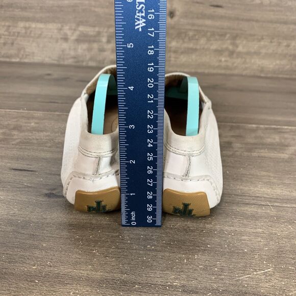 Ralph Lauren Camila Leather Penny Loafers Flat  Shoes Slip On - Ivory Size 8 B - Picture 5 of 10